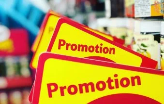 a close up of a sign in a store